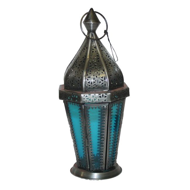 Orient Windlicht mieten Silber H 28 cm