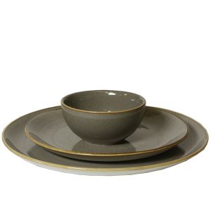 3 teiliges Tellerset mieten - Stonecast Grau