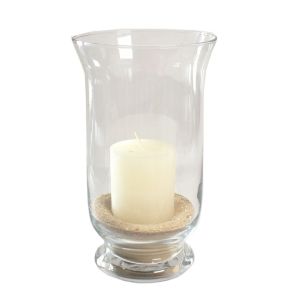 Country Windlicht mieten H25 cm mit Stumpenkerze