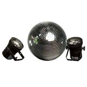 Discokugel mieten D 30cm - mit Motor und 2 Spots