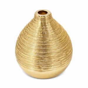 gerillte Vase mieten Gold - H 11 cm