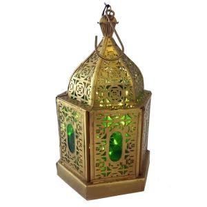 Orient Windlicht mieten Gold H 20 cm