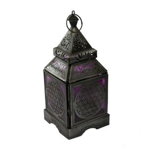 Orient Windlicht mieten Schwarz H 24 cm