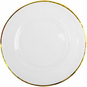 Platzteller mieten - Glas mit Goldrand 