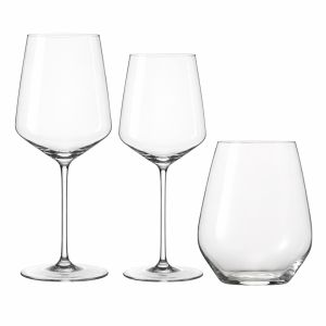 Uni, Weiß & Rot Style Glasset mieten