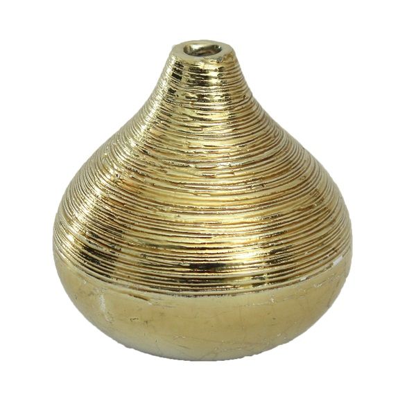 Vase Gold gerillt D8 x H8 cm
