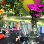 White Wedding Klappstuhl - ABC-Fest Centerpiece Set mieten