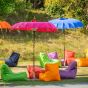 Bunte Bali Sonnenschirme - Bali Sitzsack mieten