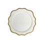Dinnerteller mieten - Oktogon mit Goldrand