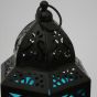 aus Metall - Orient Windlicht mieten Schwarz-Blau H 30 cm