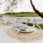 Platzteller aus Glas mit Goldrand - Palm Beach Accessoireset mieten
