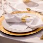Goldene Serviettenringe - Platzteller mieten - Kunststoff Gold
