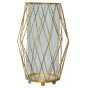 Rhombe Windlicht mieten Gold H 26 cm