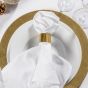 Stoffserviette mit goldenem Serviettenring - Savoy Suppenteller mieten 