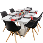 Tischdeko Idee Asianspring - Schalenstuhl mieten schwarz