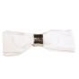 Serviette Stoff Weiss B50 x T50 cm mit Klammer Silber