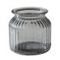 Vase gerippt Anthrazit Glas H10 x D10 cm