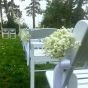 Blumenschmuck im Detail - White Wedding Klappstuhl mieten