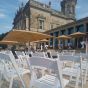 Stehtisch mit Husse - White Wedding Klappstuhl mieten