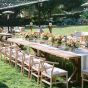 lange Tafel - Wishbone Chair mieten Natur