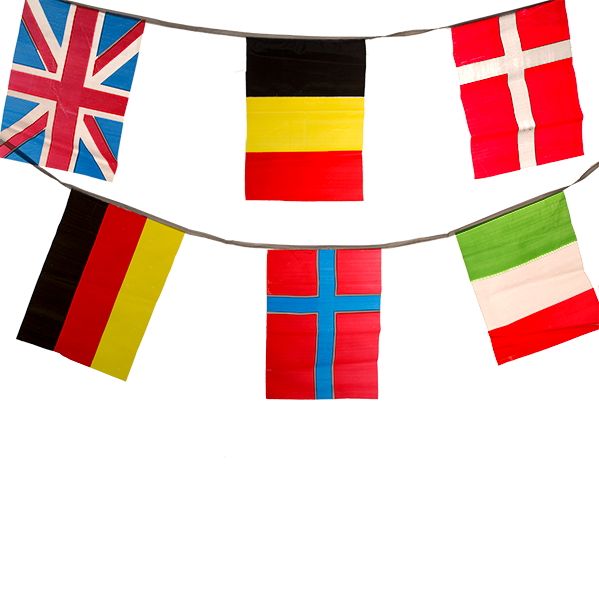 Wimpelkette 4m mit internationalen Flaggen