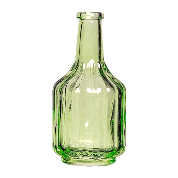 Flasche Grün  gerippt H13 cm