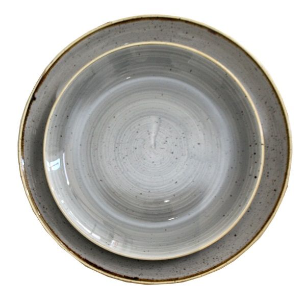 2 teiliges Tellerset mieten - Stonecast Grau