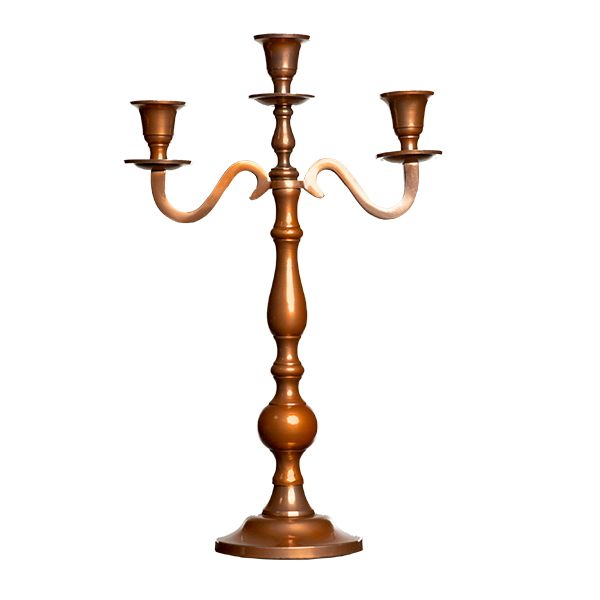 Kupfer Leuchter mieten 3armig H 40 cm