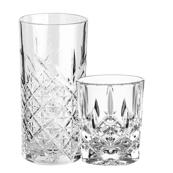 Glasset Londrinkglas mit Kristall-Tumbler