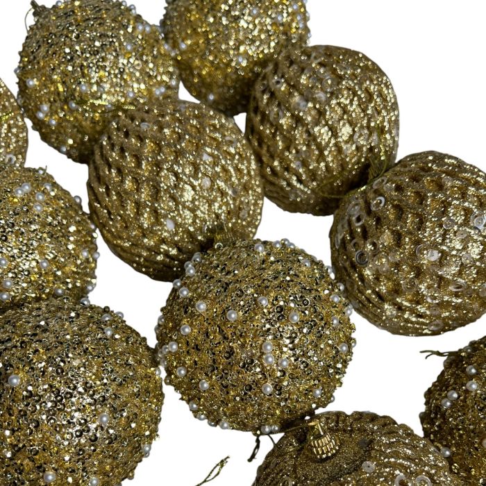 12er Set Weihnachtskugel mieten Gold