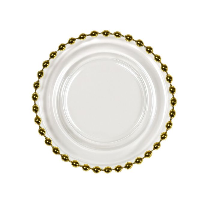 Butterteller mieten – Glas mit Gold-Bördelring