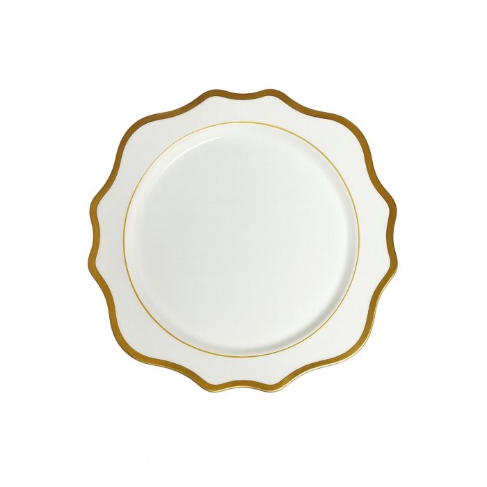 Butterteller mieten - Oktogon mit Goldrand  