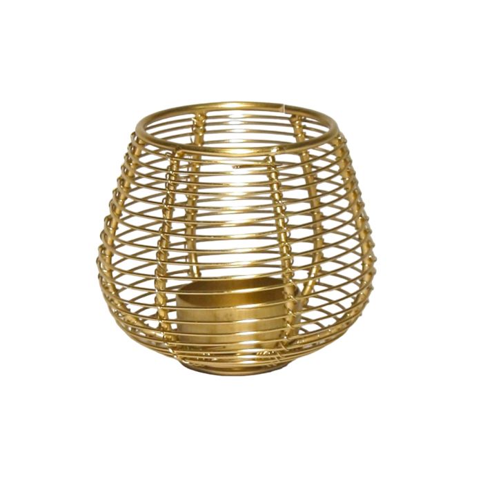 Metalldraht Windlicht mieten - Gold