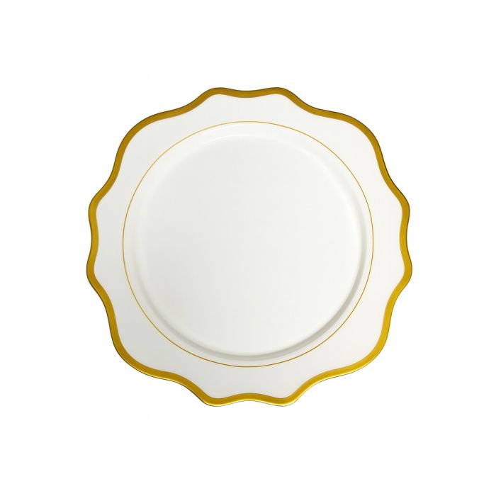 Platzteller mieten - Oktogon mit Goldrand  