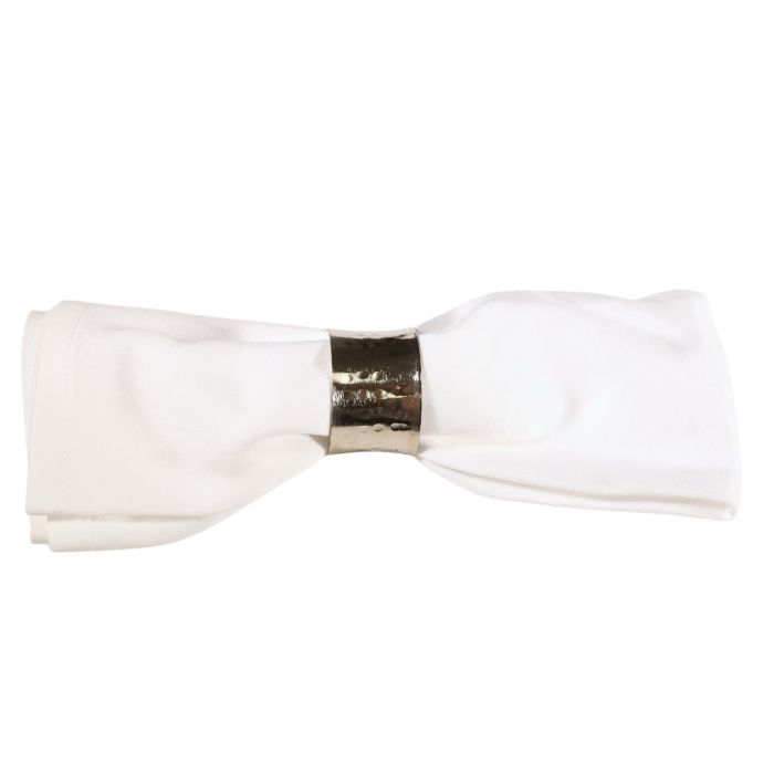Serviette Stoff Weiss B50 x T50 cm mit Klammer Silber