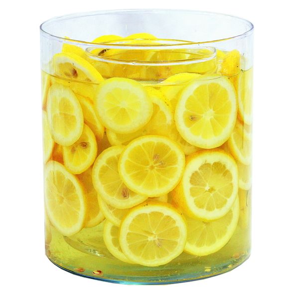 Zylindervase mit Lemonenfüllung D18 cm