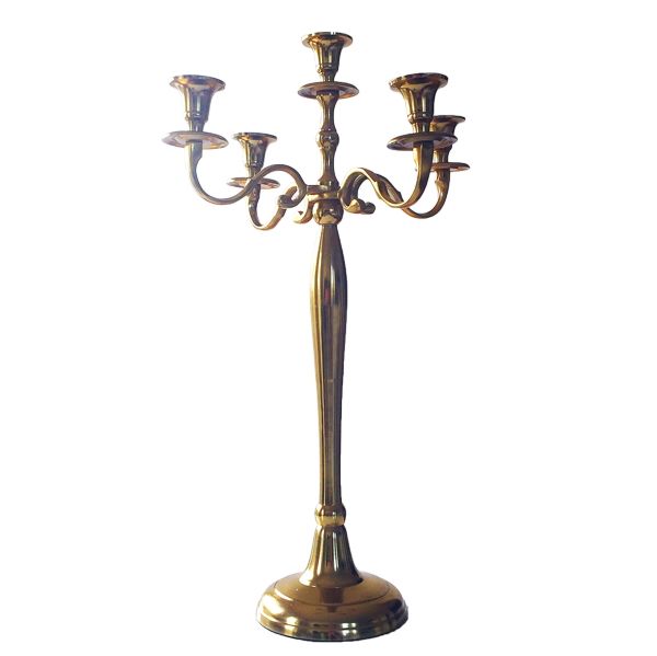 H 60 cm - Gold Leuchter mieten 5armig 